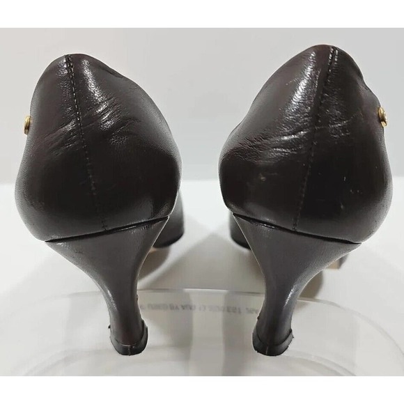 Etienne Aigner ~Woman Size 8~Brown Heels Shoes All Leather Upper "Priscila" - Picture 10 of 12